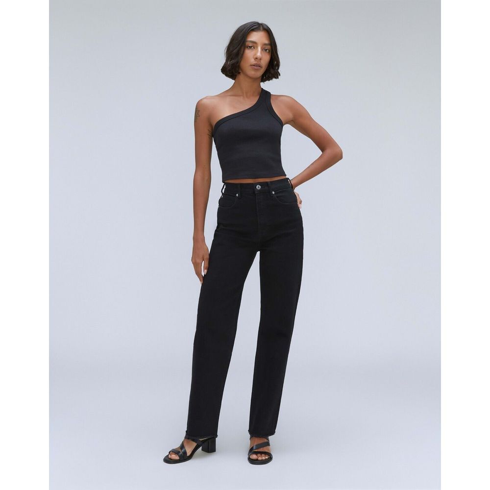 Everlane Womens The Way-High Jean‎ in Black Low Stretch Raw Hem Size 28